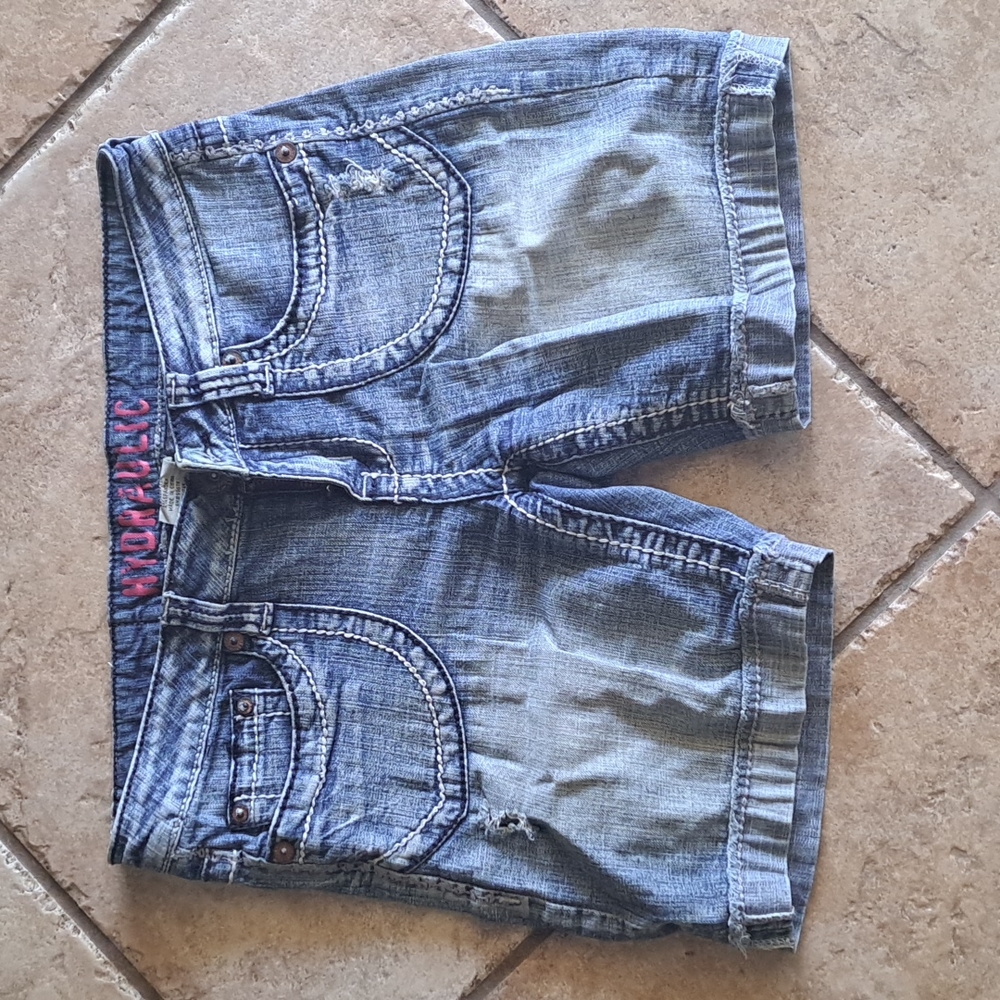 EUC denim bermuda shorts size 7/8